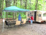 It rained off and on throughout the weekend, but here we are at camp Friday afternoon