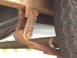 Partial view near the brake n tire tread