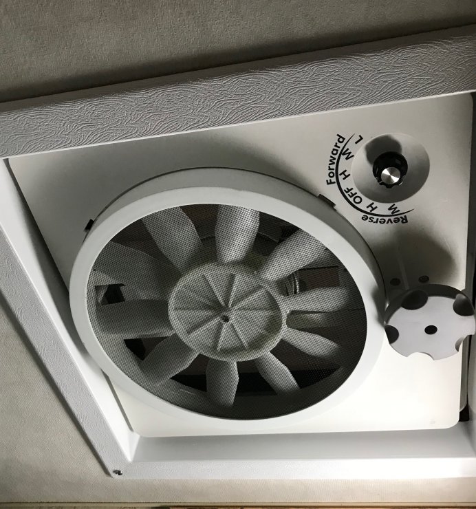 Bathroom vent fan installed.